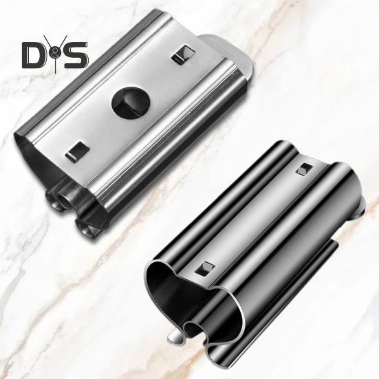 Stainless Steel Toothpaste Squeezer Compact Design Reusable Multifunctional Metal Toothpaste Tube Wringer Seat Holder Stand