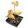 Tabletop Waterfall Fountain 3 Tier Lotus Leaf LED Light Circulating Flowing Water Adjustable Indoor Desk Water Fountain