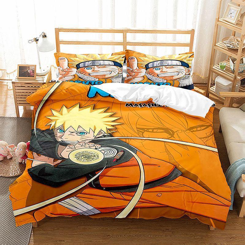 Naruto Bedding Suit Quilt Cover 3D Printed Bedroom Bed Cover Bedclothes 2/3pcs Anime Cartoon Room Decoration Xmas Gift