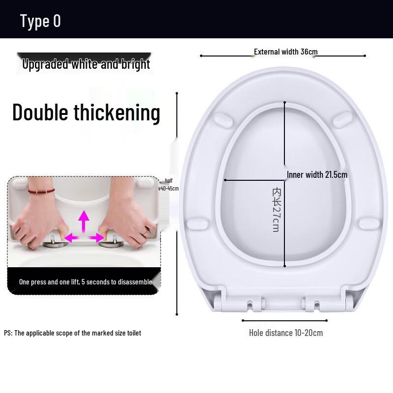 XuanYong Soft-Close Thickened O-Shape Toilet Seat Cover