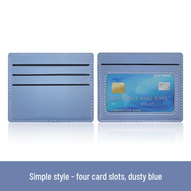 Women's Slim Stitched PU Leather Card Holder with 4 Slots