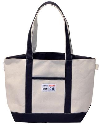 Thrower PEBBLE CANVAS TOTE BAG, 24oz, Schwergewicht, Standfest, Canvas, Cremeweiß, Baumwolle, Stilvoll, Damen und Herren, Marineblau, Groß, 4830 SLW586
