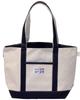 Thrower PEBBLE CANVAS TOTE BAG, 24oz, Schwergewicht, Standfest, Canvas, Cremeweiß, Baumwolle, Stilvoll, Damen und Herren, Marineblau, Groß, 4830 SLW586