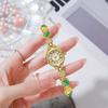 Niche High-End Jade Watch Chinese Wind Copper Coin With Alloy Watch Women'S Retro Waterproof Quartz Watch