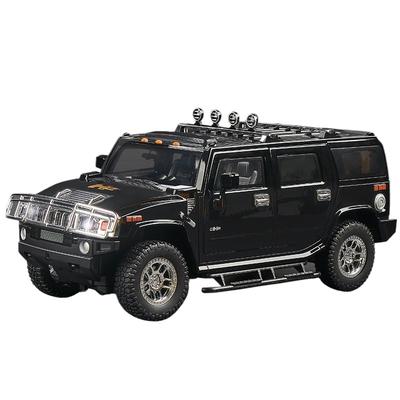 1/18 HUMMER H2 Highway 61 SUV Alloy Car Model Diecast Metal Toy Off-road Vehicles Car Model Simulation Sound and Light Kids Gift