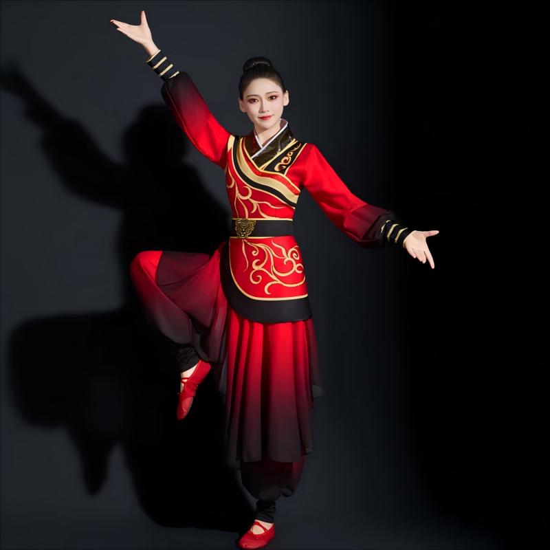 Chinese Drum Dance Performance Costume for Adults XL