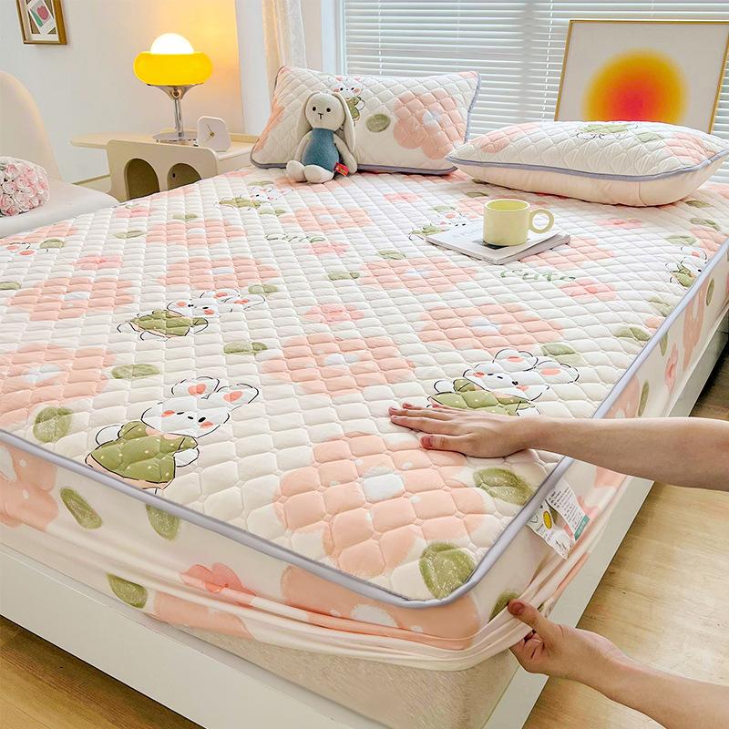 Class A Antibacterial Padded Mattress Three-piece Set, Thickened Washed Cotton Mattress Cover Mattress Plus Cotton Simmons Non-slip Protective Cover