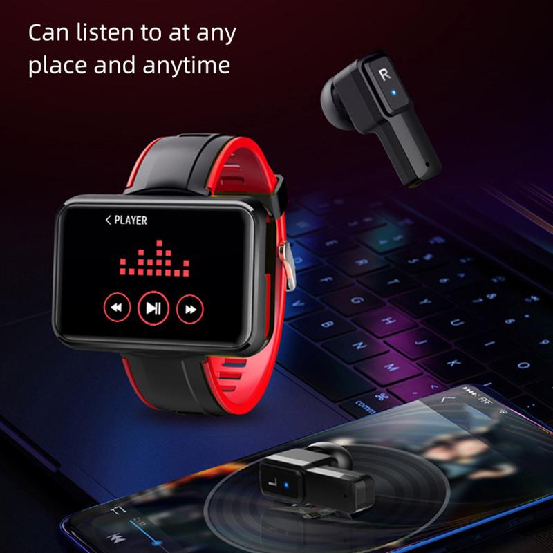 Smartwatch Auricolare Bluetooth Due-in-Uno TWS Chiamata Binaurale Esercizio Misuratore di Frequenza Cardiaca Passi 1,4 pollici