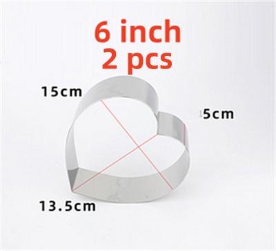 2 pcs set 4 5 6 7 8 9 10 12 14 inches 5cm Height 304 Stainless Steel Heart shape Mousse Ring Cake Mold Tiramisu DIY baking tool