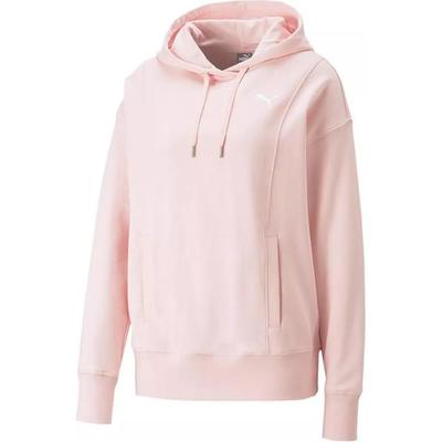 Moletom Feminino de Manga Comprida com Capuz Cor Sólida Tops Rosa 673110-66