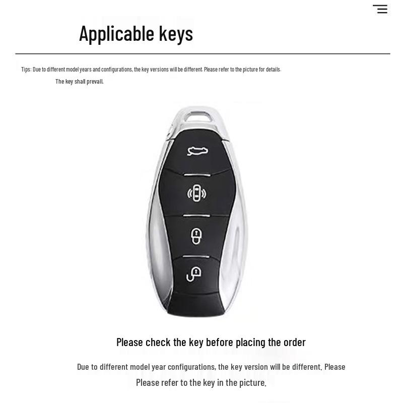 Compatible Hongqi Key Cover for HS5, H6, EH7, H9, HS3, H5, HS7, EHS9, HQ9 Models - Car Bag and Buckle Included