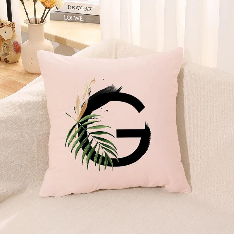 Letter Printed Pillow Case, Living Room Sofa, Office Seat Cushion Cover, Bedroom Dormitory Bedside Home Decoration Pillow Case