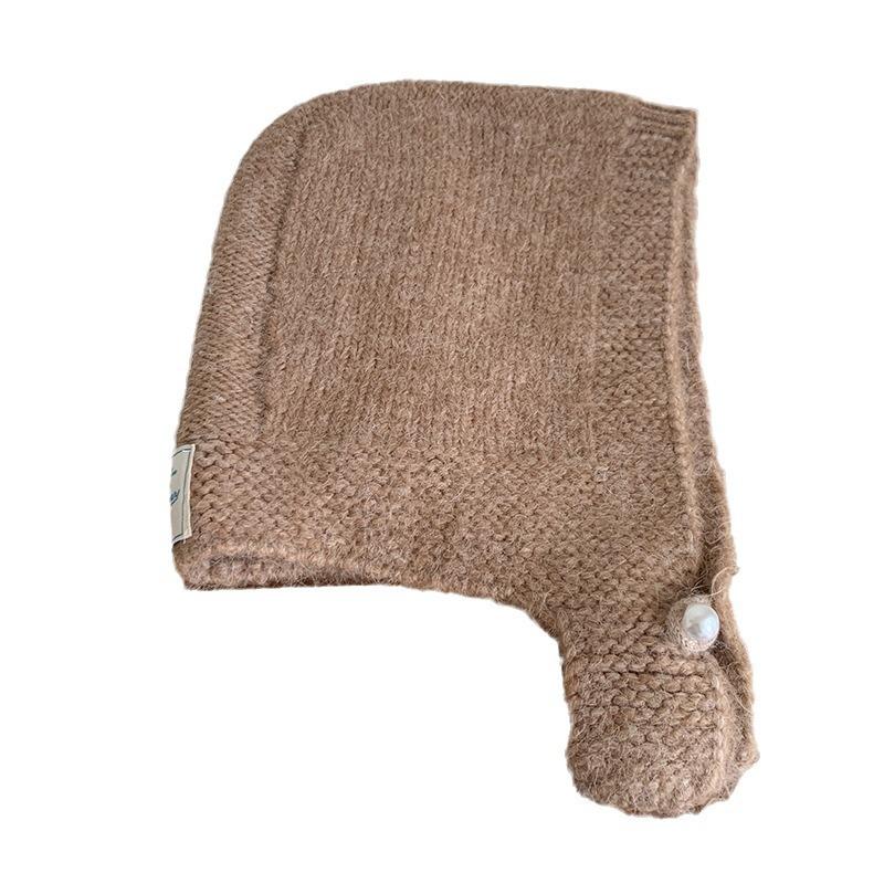 New Year's Red Hat Scarf One Piece Women's Winter Korean Style Warm Knitted Woolen Hat Ear Protecting Balacrafa