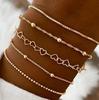 Bohemian Minimalist Women's Hand Jewelry Set: 6 Multi-layer Simple Bracelets