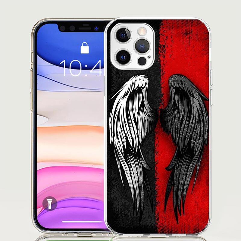 Angel Wings Devil Bad Phone Case For iPhone 17 Air 16 15 Plus 11 14 Pro Max 13 Mini 12 7 8 + SE Pattern Art Customized Cover 17