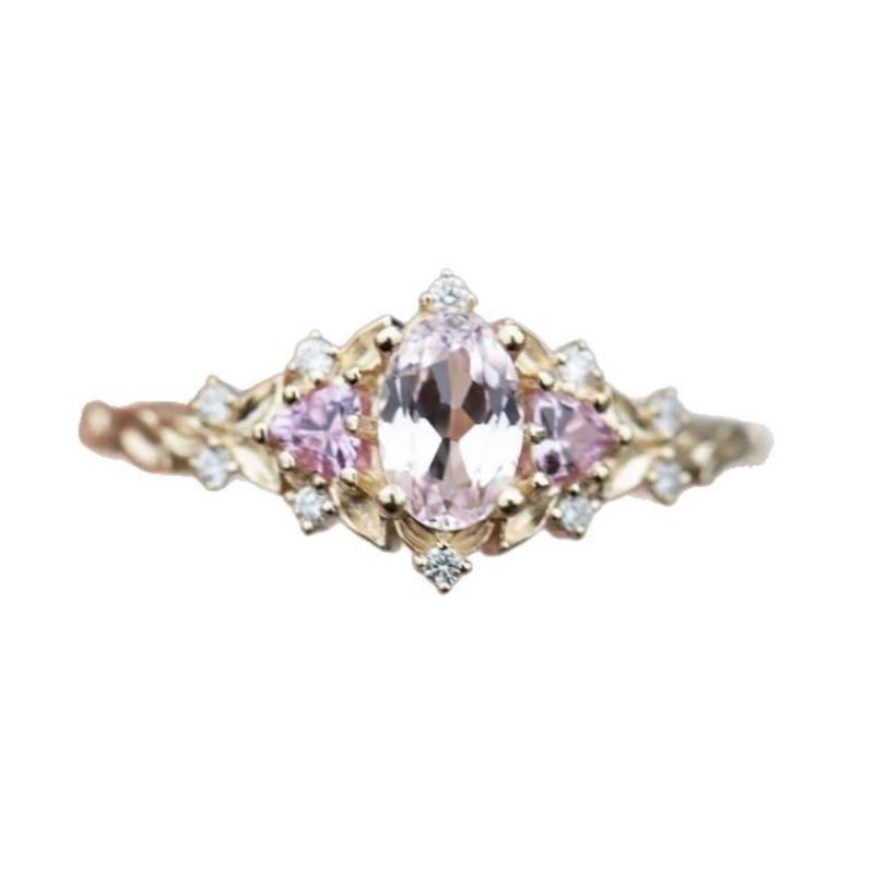 1Pc Stylish, Simple and Fresh Inlaid Synthetic Zircon Ring, Fashionable Personalized Ring