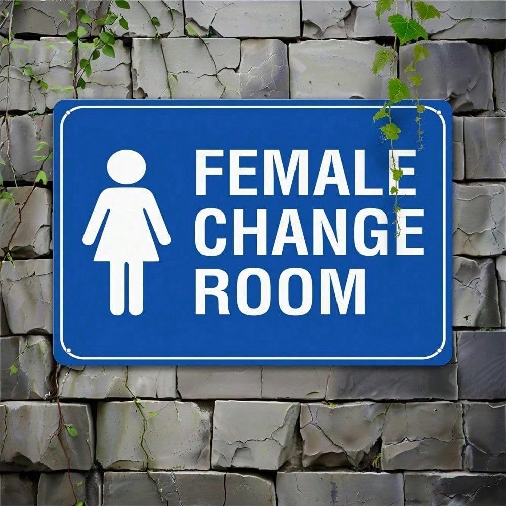 1pc Vintage Female Change Room 2D Tin Sign 8x12in Unframed Metal Plaque Retro Wall Art Decor Indoor Outdoor Unique Gift