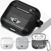 Carbon Fiber Earphone Case Bluetooth Headset Shell For Airpods 1/2/3/4/Pro With Carabiner Keychain For BMW Mini Cooper One JCW