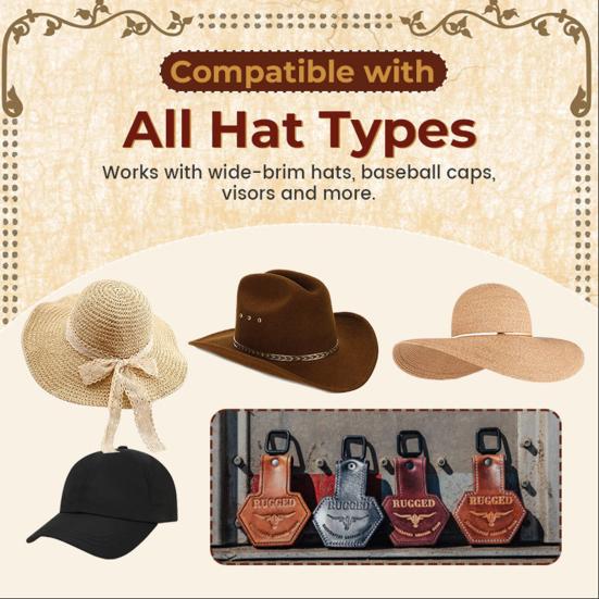 Magnetic Hat Clip Cowboy Hat Holder with Strong Magnet Travel Bag Sunglasses Keys Rugged Outdoor Organizer