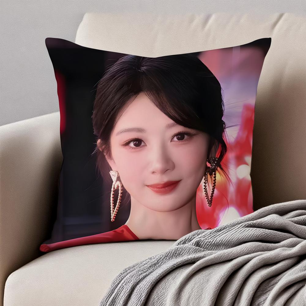 Fashion and elegant Chinese actress YYang Zi Cushion Cover Pillowcase Antidustmite Invisible Zipper Short Plush Sofa Cushion