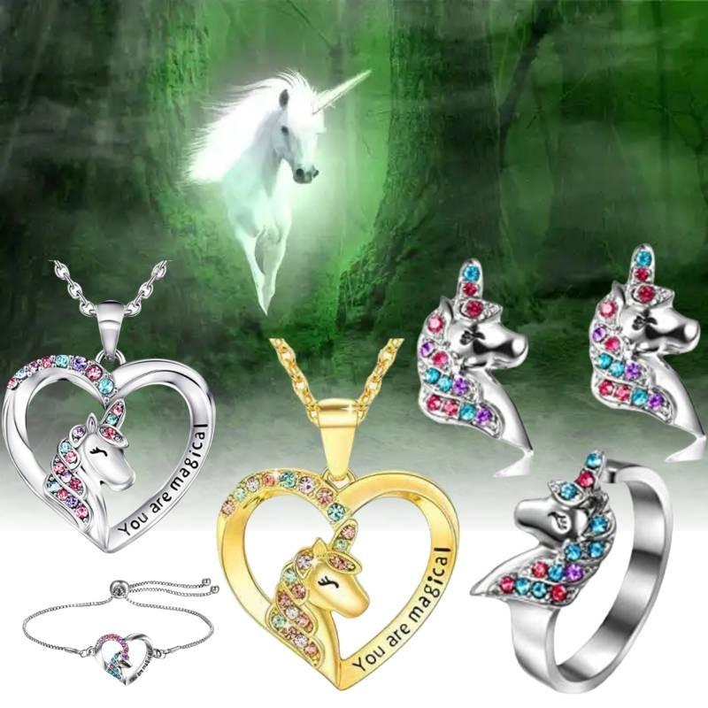 Heart Unicorn Pegasis Shaped Necklace Hollow Out Bracelet Simplicity Fashion