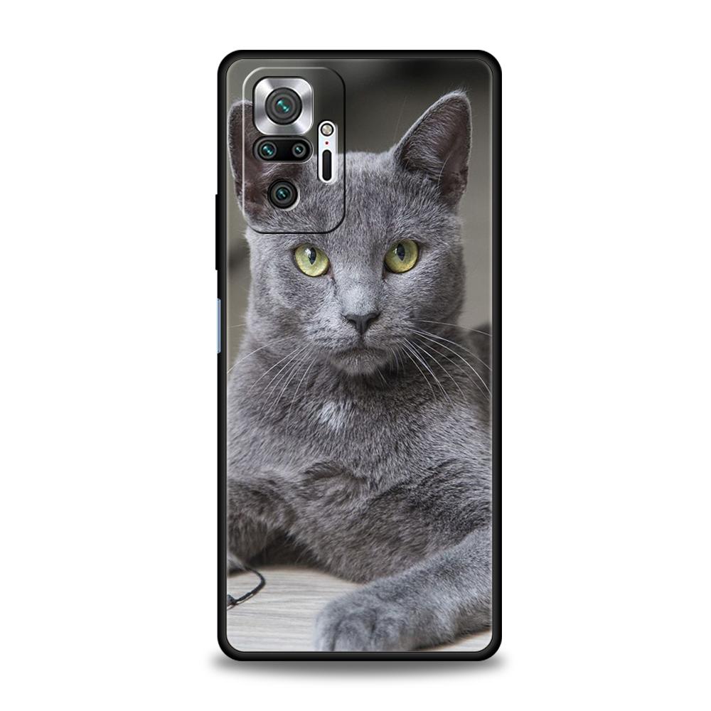 Britische Kurzhaarkatze Telefonhülle für Xiaomi Redmi Note 12 5G 10C 10 11 9 8 Pro Plus 9S 7 8T 9T 9A 8A 9C K50 K40 Gaming-Abdeckung