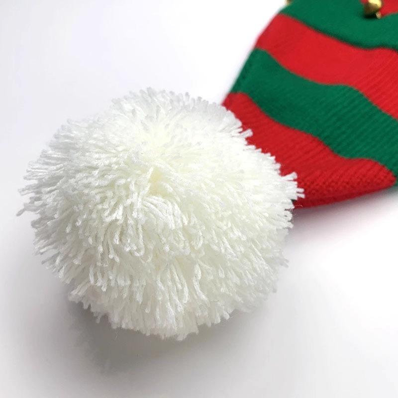 Christmas hats for men and women, autumn and winter new bells, Christmas hats, color matching wool balls, wool hats, festive knitted hats