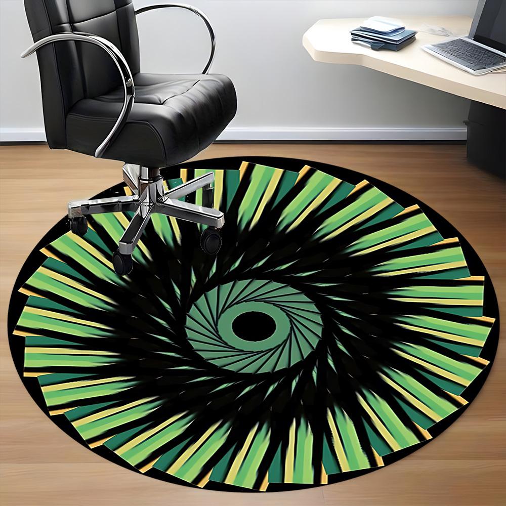 1pc Abstract Pattern Carpet, Round Non Slip Durable Large Size Office Carpet, Suitable for Office