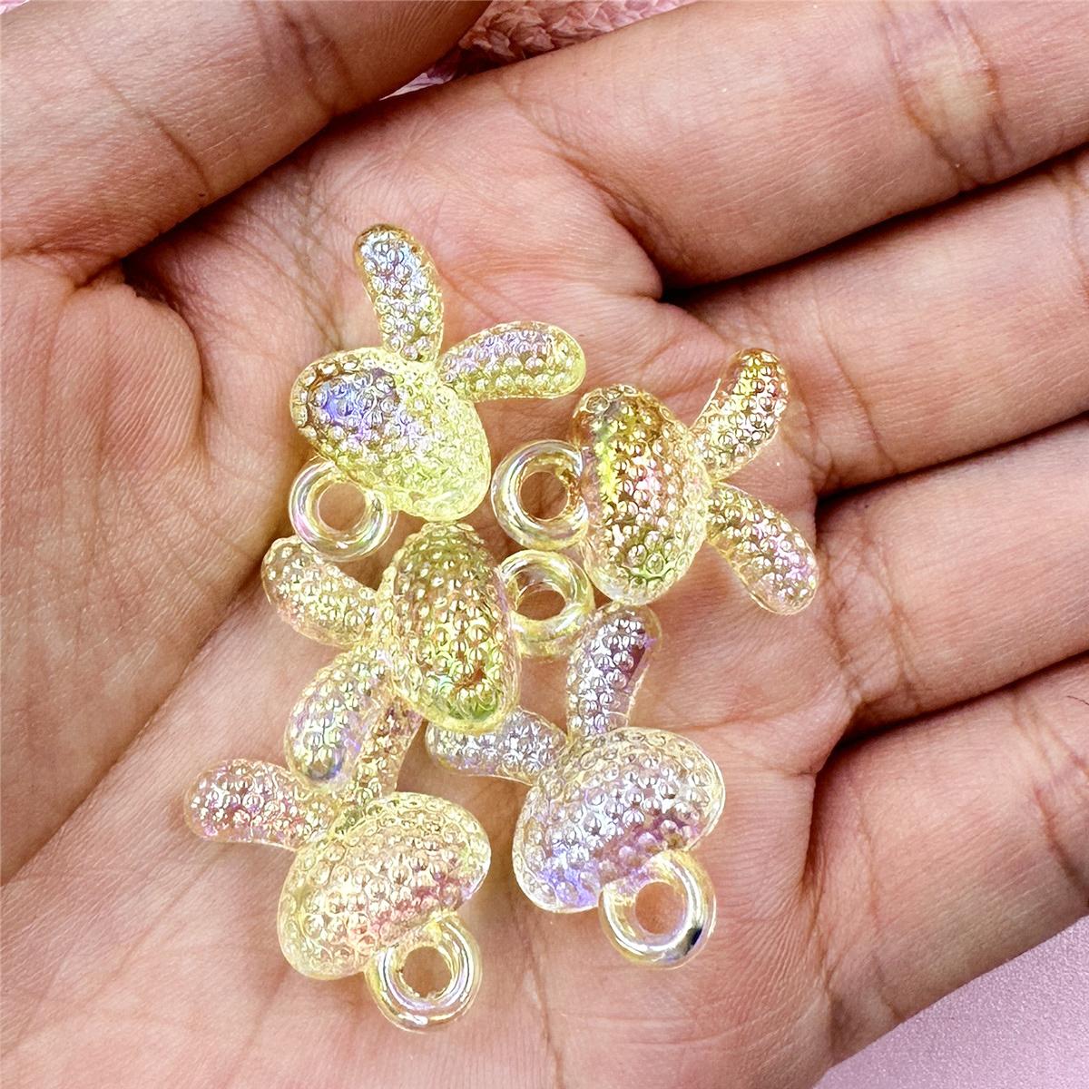 

Изысканный красочный браслет-кулон «сделай сам», 5 шт., бусины в виде головы кролика, прозрачные 17,5*21 мм, с акриловым покрытием, УФ-ювелирные аксессуары, аксессуары для подвесных отверстий жёлтый