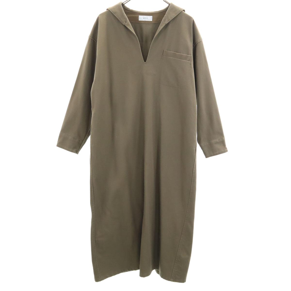 

KIJI made in Japan Long sleeve V-neck sailor one piece 1 olive Women Used