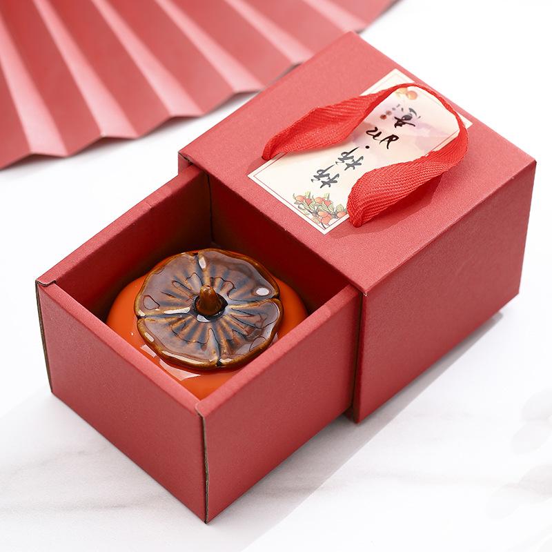 Canister Persimmon Ruyi Wedding Candy Jar Ornament Ceramic Tea Set Souvenir Decoration Gift Box