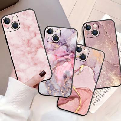 Case For Apple iPhone 11 13 12 14 Pro 7 Plus XR X XS Max 6 6S 13Pro SE 2022 Black Silicone Phone Funda Marble Pattern Luxury