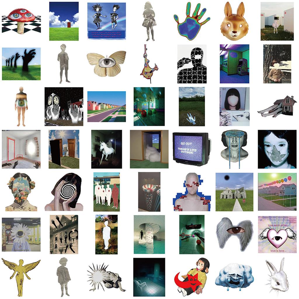 50 Cartoon Acidic Dream Core Aesthetic Graffiti Stickers Decorative Guitar Notebook Suitcase DIY Waterproof