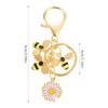 2Pcs Flower Bees Keychain Zinc Alloy Stylish Rustproof Keyring Nature Inspired Jewelry Accessory For Women Men Gift