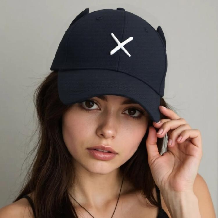 Vintage Embroidery Baseball Hat Horn Letter Sport Hat Adjustable Unisex Outdoor Sports Hat Idol Outfit