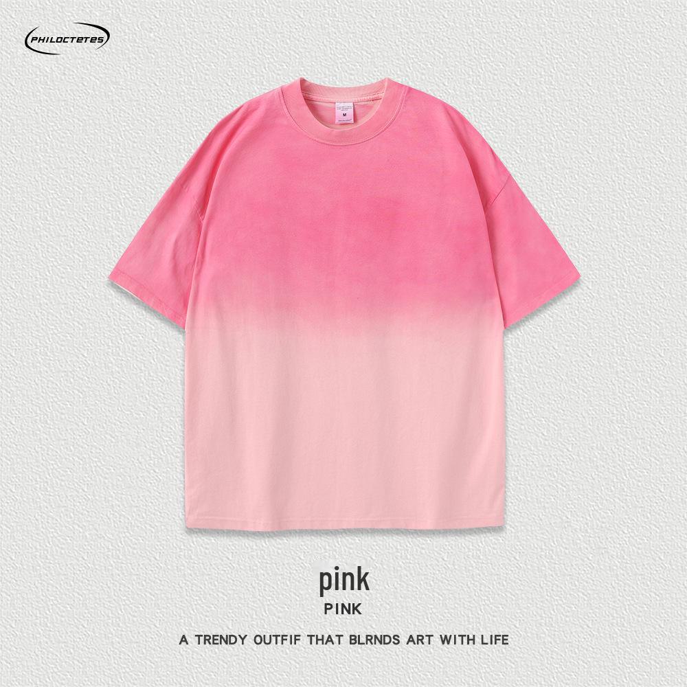 

Футболка свободного кроя из плотного хлопка с эффектом ретро-градиента, унисекс Small