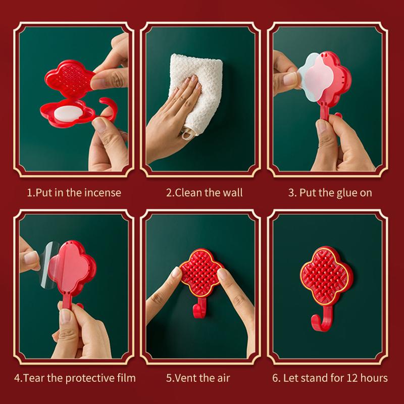1/3pcs Chinese Knot Hooks Wall Hanging Hook Self-Adhesive Towel Key Bag Holder Clothes Punch-Free Hanger Strong Adhesive Organizer Rack