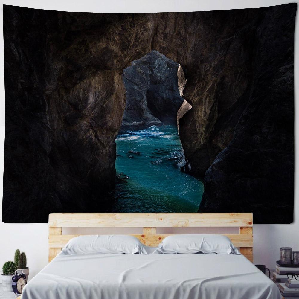 Aesthetic Tapestry Bohemian Hippie Starry Sky Sea View Home Art Decoration Blanket Living Room Background Wall Hanging Cloth