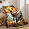 Mythical Glowing Deer Blanket Bedroom Blanket for Livingroom Couch Lunch Break Soft Throw for Friend's Festival Gift