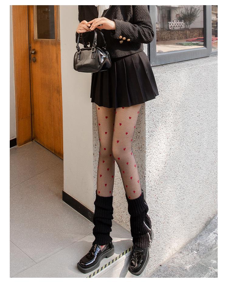 Velvet Warm Polka Dot Pantyhose with Double Layer & Replaceable T-Crotch