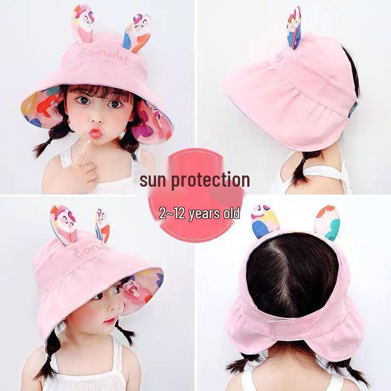 Kids' Summer Wide Brim UV Protection Reversible Sun Hat