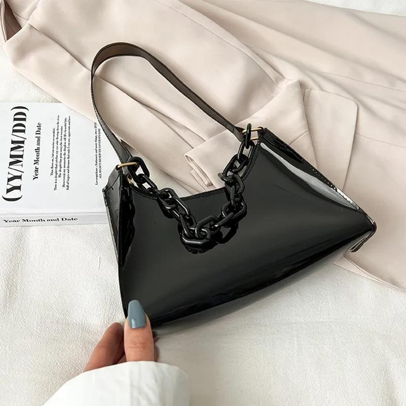 Ladies Jelly Bags Pvc Solid Color Clear Bag Underarm Bags Casual Women Summer Handbags Purse Cell Phone Shoulder Bag