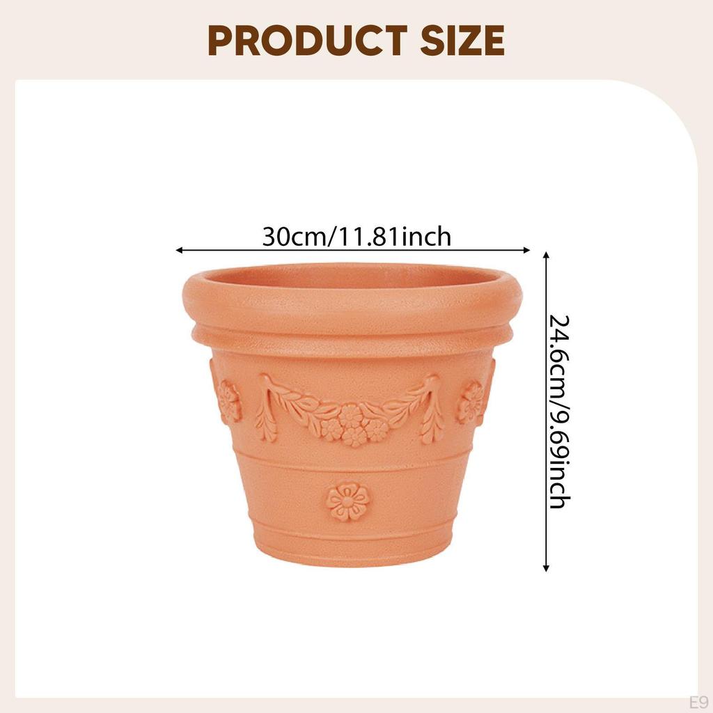 Flower Pot Resin Plant Container Decorative Lightweight Planter Breathable Mesh for Home Garden