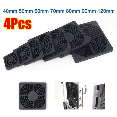 4Pcs 40/50/60/80/90/120mm PC Computer Fan Filter Guard Grill Protector Fams Dustproof Cover