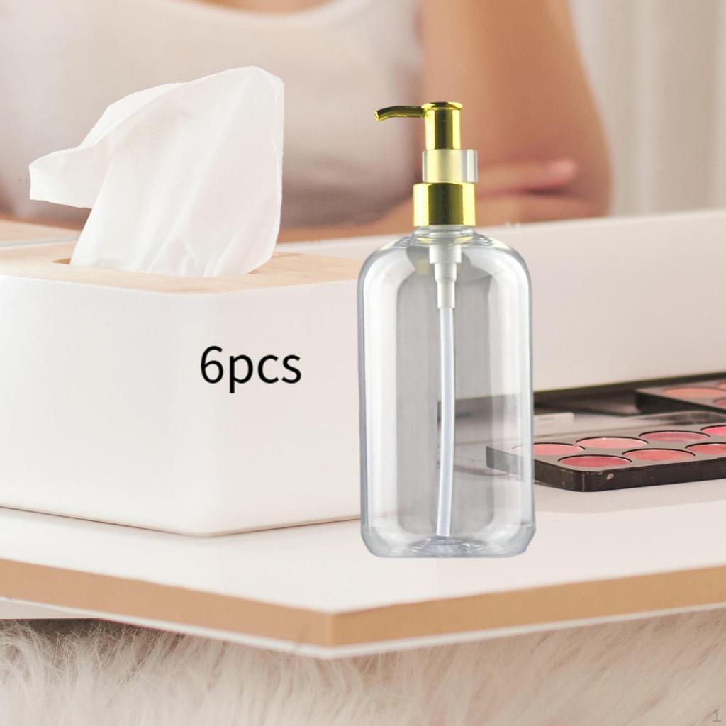 6 Pieces Hand Soap Dispenser Pump Bottle Multipurpose 500ml Shampoo for Countertop