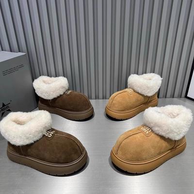 Big Head Snow Boots Thick Sole 2025 Winter New Northeast Velvet Thickened Warm Shoes Big Cotton Shoes Snow Cotton Winter Shoes
