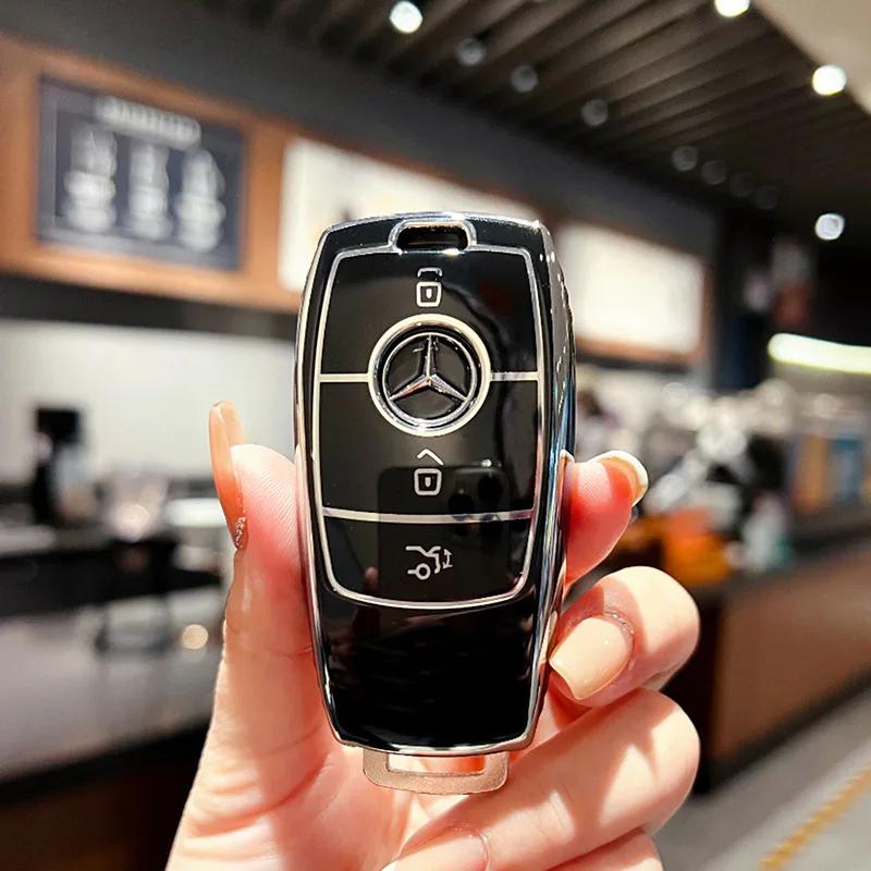 

Чохол для ключів із ТПУ, брелок для Mercedes Benz C260L A200L E200L E300L GLC260L Аксесуари Тримач для ключів чорний