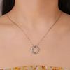 Lemegeton Mini Molten Ring Necklace Circle Pendant Stainless Steel Women Necklace Choker Fashion Trendy Elegant Chain Jewelry