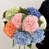 1pcs Fake White Flowers Artificial Silk Hydrangea Flowers Bouquets Faux Hydrangea Stems for Home Table Centerpieces Wedding Party Decoration (White)