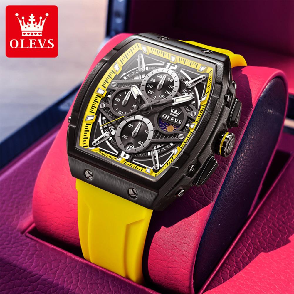 OLEVS Brand Watch Multi Functional Tape Wine Bucket Quartz Watch Waterproof Men's Watch 2975